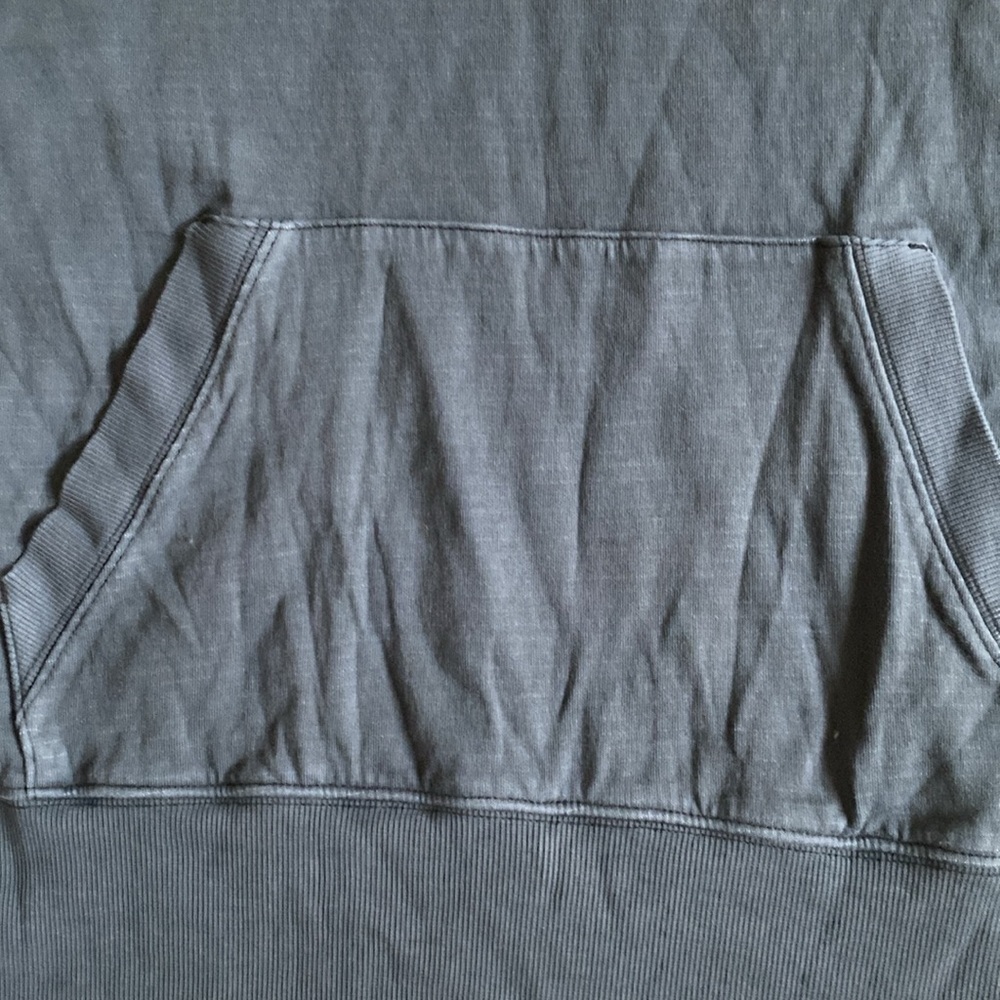Athleta Charcoal Gray Pullover Hoodie with Light Pink Drawstrings - Picture 3 of 9